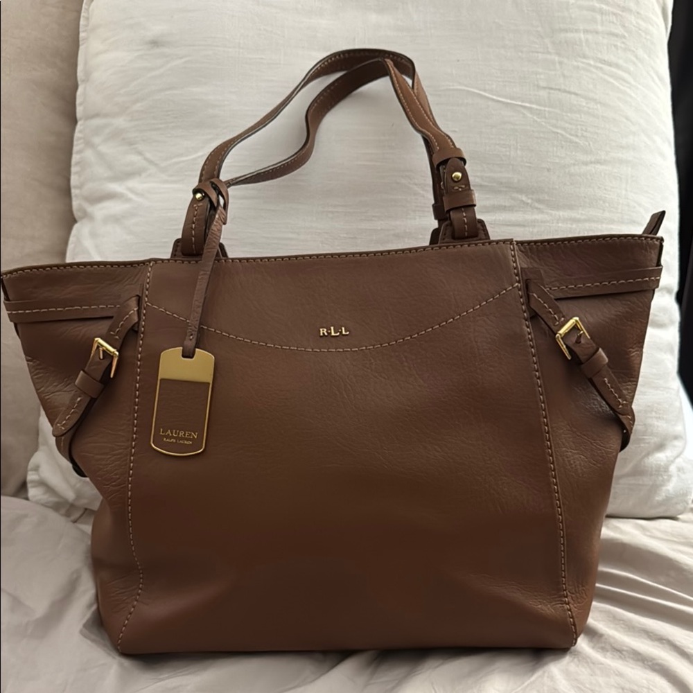 Lauren Ralph Lauren Tan Leather Tote